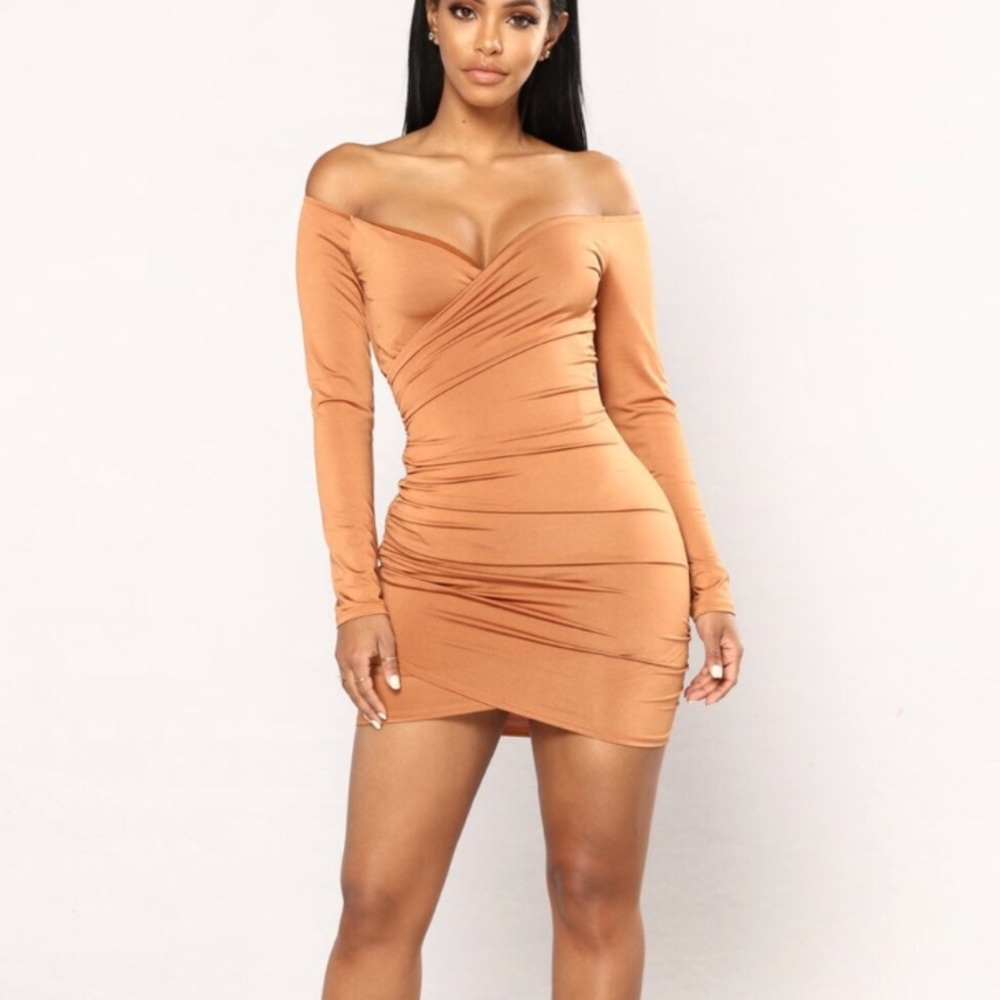 Long sleeve off shoulder dress